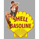 SHELL Gasoline  Pin Up gauche Sticker vinyle laminé