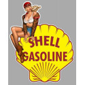 SHELL Gazoline left Pin Up  Laminated decal