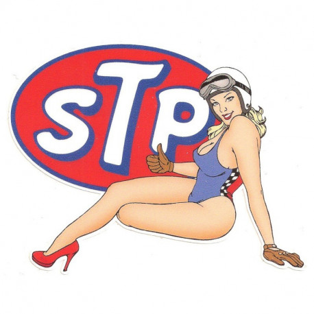 STP Pin Up gauche Sticker vinyle laminé