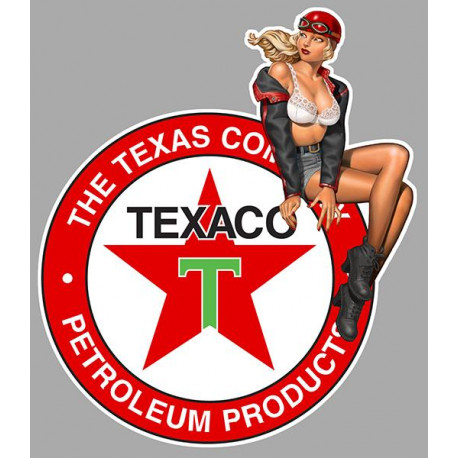 TEXACO right vintage Pin Up laminated decal