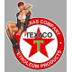 TEXACO Pin Up vintage  gauche Sticker vinyle laminé