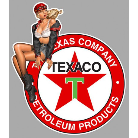 TEXACO left vintage Pin Up laminated decal