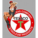 TEXACO Pin Up vintage  gauche Sticker vinyle laminé