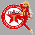 TEXACO Pin Up  gauche Sticker vinyle laminé