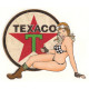 TEXACO Pin Up  gauche Sticker vinyle laminé