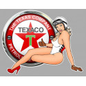 TEXACO Pin Up  gauche Sticker vinyle laminé