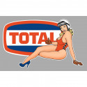 TOTAL Pin Up gauche  Sticker vinyle laminé