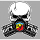 ABARTH Pistons Skull  Sticker vinyle laminé