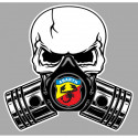 ABARTH Pistons Skull  Sticker vinyle laminé