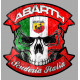 ABARTH Skull  "trashed" laminated decal