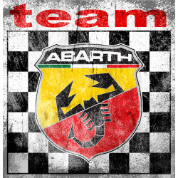 ABARTH  Team Sticker vinyle laminé "dessiné vieilli"