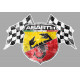 ABARTH  Flags Sticker vinyle laminé "dessiné vieilli"