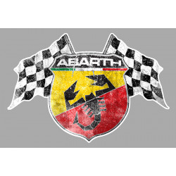 ABARTH  Flags Sticker vinyle laminé "dessiné vieilli"