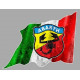 ABARTH Right Flag  "trashed" laminated decal