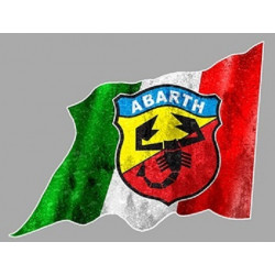 ABARTH Right Flag  "trashed" laminated decal