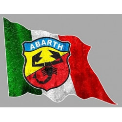 ABARTH Left Flag  "trashed" laminated decal