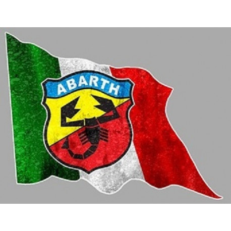 ABARTH Left Flag  "trashed" laminated decal