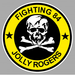 FIGHTING 84 JOLLY ROGERS  Sticker vinyle laminé