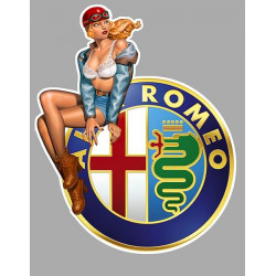 ALFA ROMEO Pin Up Vintage gauche Sticker vinyle laminé