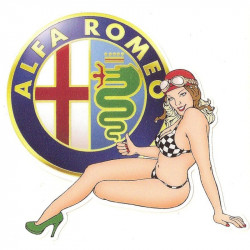 ALFA ROMEO  left Pin Up  Laminated decal