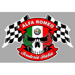 ALFA ROMEO  Skull Flags Sticker vinyle laminé