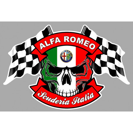 ALFA ROMEO  Skull Flags Sticker vinyle laminé