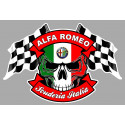 ALFA ROMEO  Skull Flags Sticker vinyle laminé