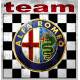 ALFA ROMEO TEAM " dessiné vieilli " Sticker vinyle laminé