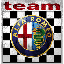 ALFA ROMEO TEAM " dessiné vieilli " Sticker vinyle laminé