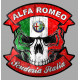 ALFA ROMEO Skull " dessiné vieilli " Sticker vinyle laminé