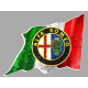 ALFA ROMEO Flag droit " dessiné vieilli " Sticker vinyle laminé