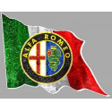 ALFA ROMEO Flag gauche " dessiné vieilli " Sticker vinyle laminé