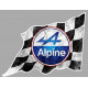 ALPINE Flag droit Sticker vinyle laminé " vieilli "