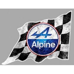 ALPINE Flag droit Sticker vinyle laminé " vieilli "