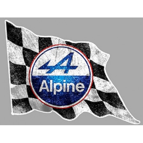 ALPINE Left Flag  laminated decal " trash "