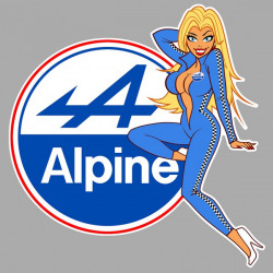 ALPINE Pin Up gauche Sticker vinyle laminé