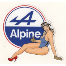 ALPINE Pin Up gauche Sticker vinyle laminé