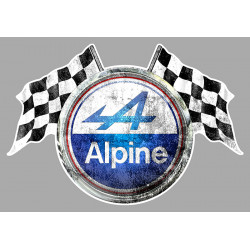 ALPINE Flags " vieilli " sticker  vinyle laminé