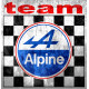 ALPINE Team " vieilli " sticker  vinyle laminé