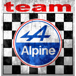 ALPINE Team " vieilli " sticker  vinyle laminé