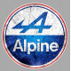 ALPINE  " vieilli " sticker  vinyle laminé