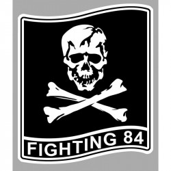 USS ROOSEVELT FIGHTING 84   Sticker vinyle laminé