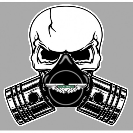ASTON MARTIN Skull-Pistons Sticker  vinyle laminé