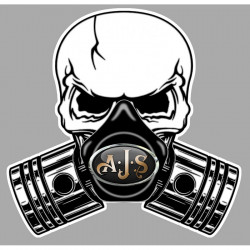 AJS Pistons-Skull  laminated decal