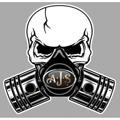 AJS Pistons-Skull Sticker droit vinyle laminé