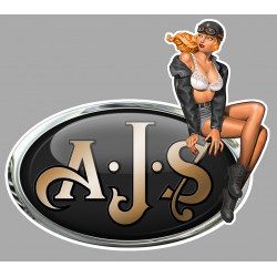 AJS right Vintage Pin Up  laminated decal