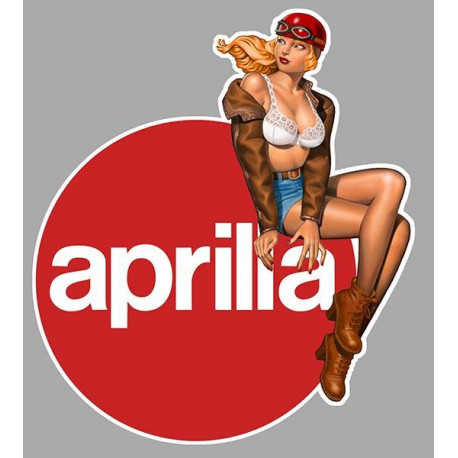 APRILIA right Vintage Pin Up  laminated decal