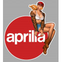 APRILIA Pin Up Vintage droite  Sticker  vinyle laminé