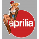 APRILIA left Vintage Pin Up  laminated decal