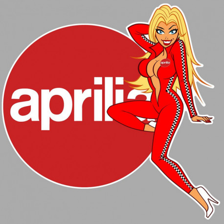 APRILIA left  Pin Up  laminated decal